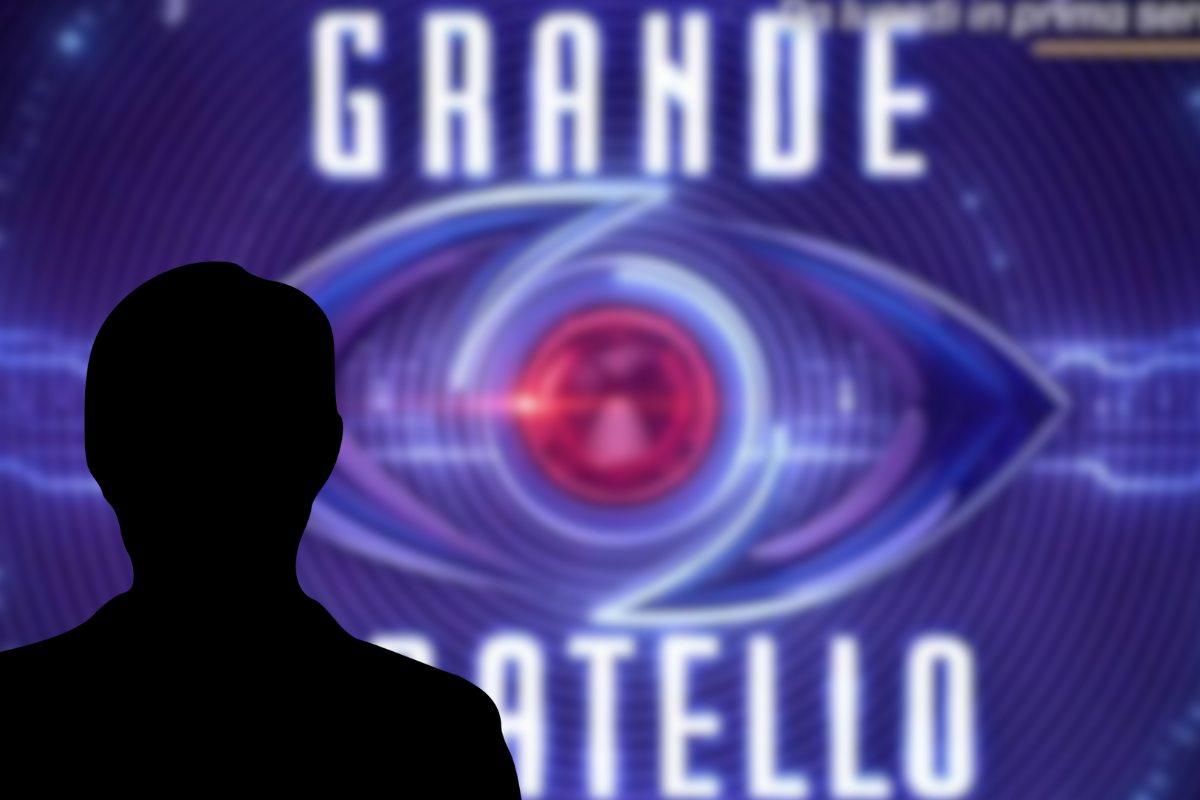 Logo del Grande Fratello e sagoma nere di un uomo